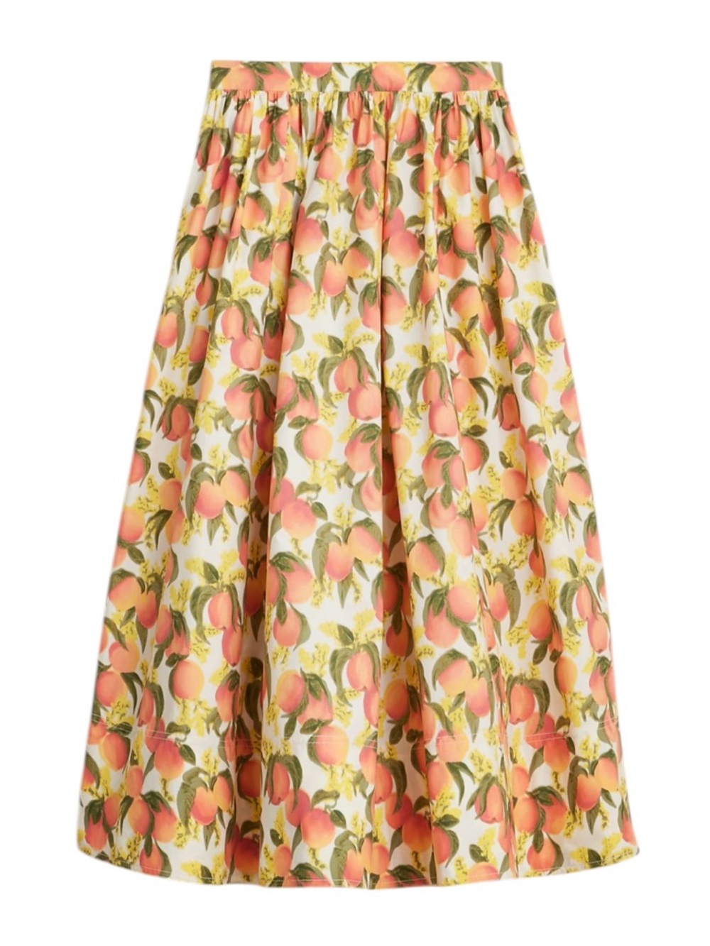 J. Crew A-Line Maxi Skirt in Peach Print Size 16 Swingy Spring Summer Cotton